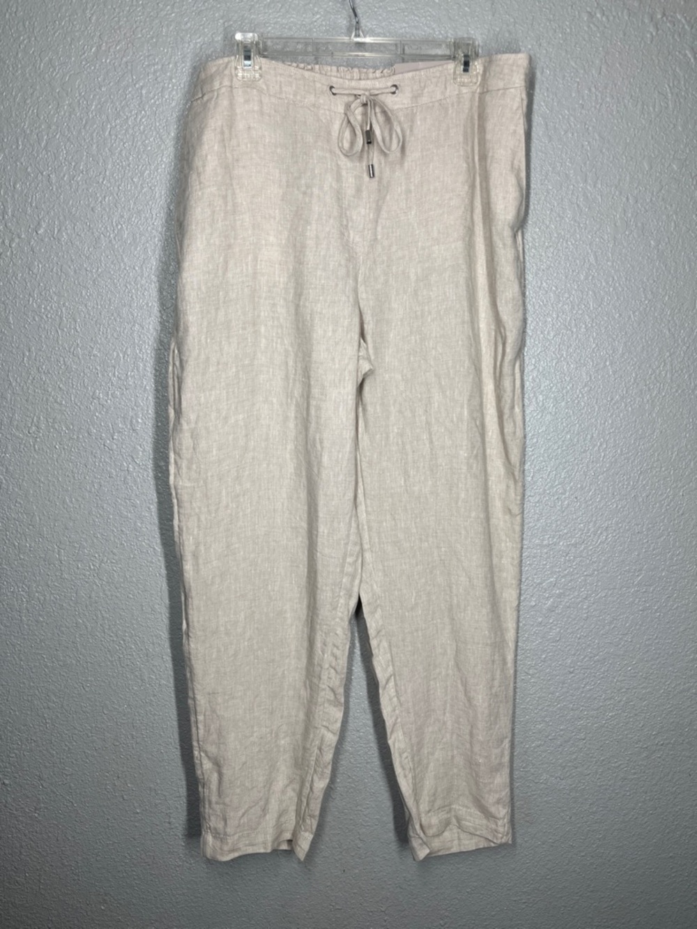 NWT Chicos 100% Linen Elastic Back Drawstring Ankle Pants